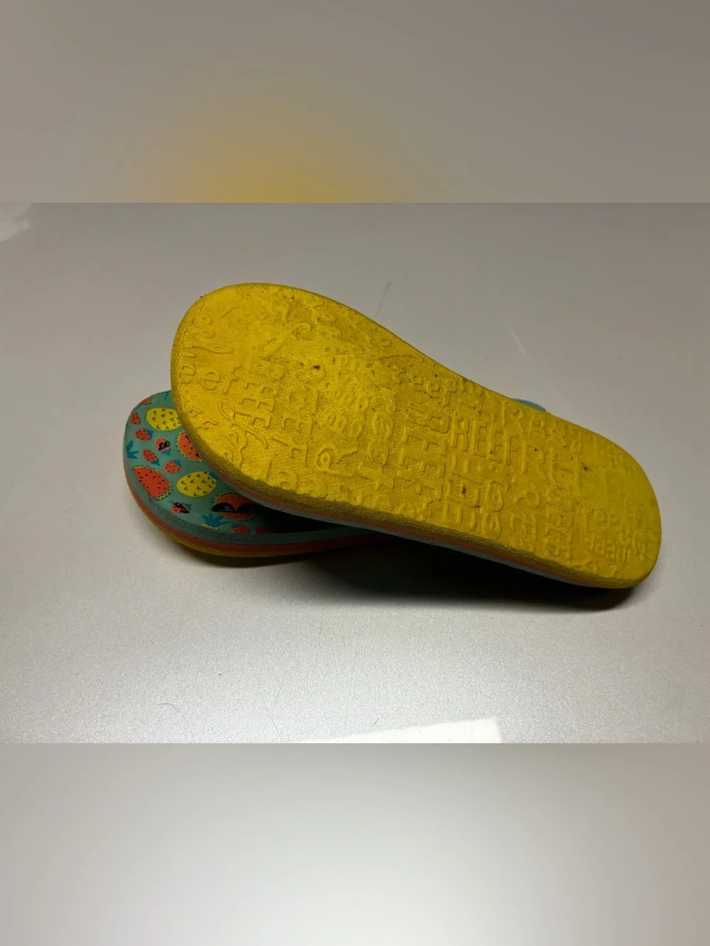 REEF Ahi Toddler Little Girls Sandals, Teal/Yellow size 13